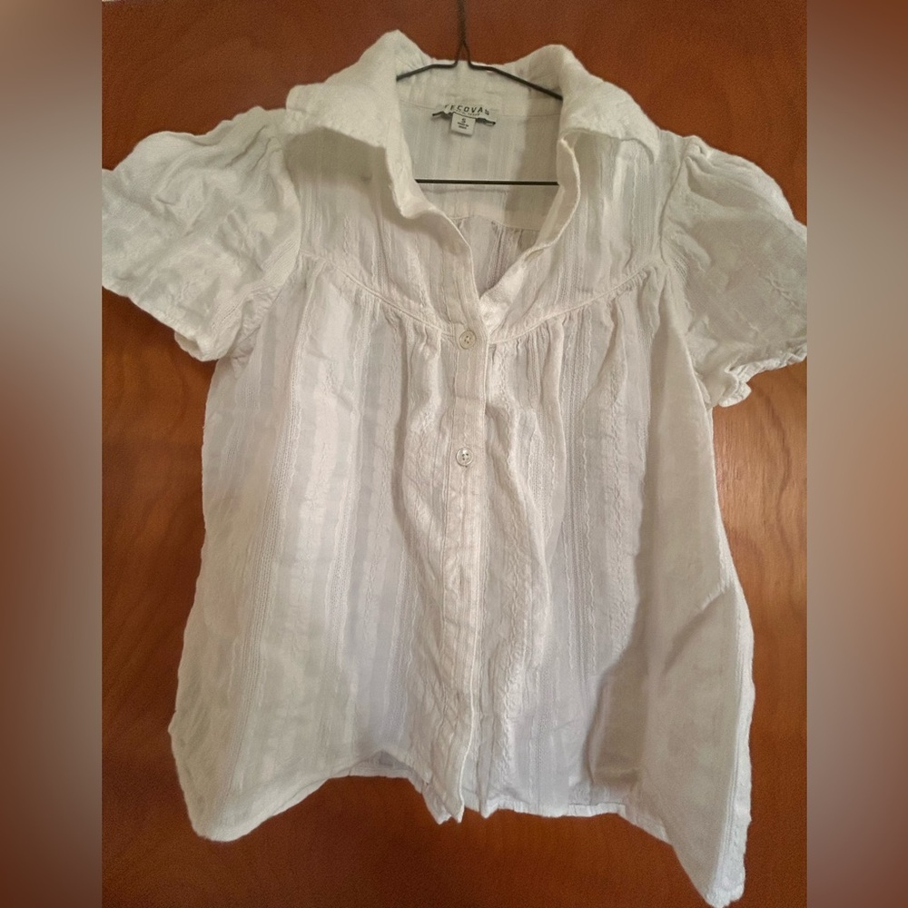 Tecovas lace detail button down top